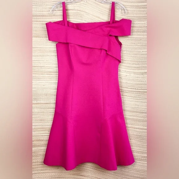 Emilio Pucci Cross Off Shoulders Straps Fit-n- Flare Cocktail Dress Fuchsia Sz 8 - Picture 12 of 12